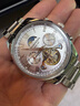冠琴（GUANQIN）手表男机械表全自动镂空飞轮瑞士品质防水夜光皮带男士双日历手表 银色白面【明星代言】 实拍图