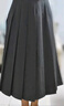三彩2025秋季新款复古高腰长款伞裙百褶裙半身裙A字裙小个子M 深邃灰 M 160/68A 实拍图