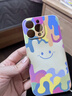 孜泰 适用苹果12手机壳液态硅胶iphone12保护套彩绘个性创意防摔软壳【笑脸】 6.1英寸白色 实拍图