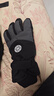 目丸保暖手套男女户外冬天骑行防寒风加绒厚触屏女防水冬季棉滑雪手套 4#雪花圆标黑色（拼色男款） 实拍图