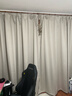水星家纺窗帘遮光卧室全遮光遮阳帘客厅隔热简易成品挂钩款2.7x2.5米2片灰 实拍图