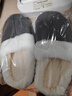 UGG同款 棉拖鞋女士冬季家居厚底防滑保暖外穿毛绒软底半包跟棉鞋 灰色 42-43 【适合41-42】 实拍图