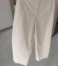 优衣库女装针织廓形长裤/弯刀镰刀裤子483722 482287 483722/01乳白色 S 实拍图
