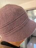 笙格儿 帽子女冬季中老年保暖兔毛帽老年人毛线帽围巾冬季送妈妈的生日礼物加绒针织帽 浅紫 单个帽子 均码 实拍图