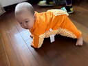 明月归爬爬服婴儿爬行服防脏擦地秋冬爬爬衣服婴儿拖把服户外爬爬裤夏季 桔色拖地爬行服长袖90码 均码 80cm-100cm 实拍图
