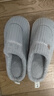 洁丽雅棉拖鞋男士秋冬季室内居家用防滑加绒保暖耐磨厚底踩屎感毛拖鞋女 灰色 44-45 (适合43-44码) 实拍图