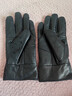 窦驰真皮手套男士女士冬季加绒加厚保暖羊皮手套骑行开车摩托车薄款 羊皮绒里女士 黑色 实拍图