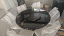 酷比得奢亮光超晶石奢石餐桌椅组合高端意式微晶石大理石圆形转盘饭桌 1.2米带转盘晶石餐桌+6椅 实拍图