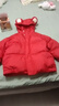 英氏（YEEHOO）儿童加厚羽绒服外套冬季防寒小熊羽绒服中大童外套超韧绒拜年服 新年红 120 cm-充绒量70g 实拍图