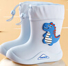 牧萌儿童雨鞋男童女童防水立体宝宝防滑耐磨卡通雨靴 浅蓝恐龙 19码 实拍图