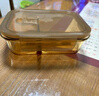 希乐扣Cilock高硼硅耐热玻璃饭盒上班族带饭可微波炉便当盒保鲜盒 琥珀三隔+包 实拍图