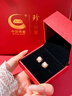 珍尚银中国黄金珍珠银耳钉女耳饰圣诞节礼物生日送女友老婆妈妈轻奢S925 实拍图