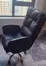 英斯迪尔（INSDEA）家用老板椅舒适久坐办公椅电脑椅可躺靠背椅书房书桌商务沙发座椅 黑色-纳米皮【高弹海绵】 铝合金脚 实拍图