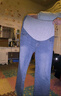 婧麒（JOYNCLEON）孕妇裤秋冬休闲外穿打底阔腿牛仔裤小个子 复古蓝XL jyk26751 实拍图