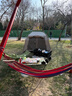 格术吊床户外单人防侧翻室内成人儿童露营秋千宿舍吊椅学生摇椅网床红 实拍图