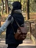 CHARLIE&KELLI CK品牌时尚复古双肩包女士包包通勤简约女款小背包旅行电脑包 棕色【京仓配送 赠专柜礼袋】 实拍图