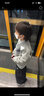 左西男童加绒加厚卫衣冬季2025新款儿童上衣长袖冬装保暖 灰色 120 实拍图