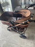ANGI BABY婴儿车高景观婴儿推车可坐可躺双向避震0-3岁新生儿遛娃神器推车 卡其金翎【四轮橡胶】 婴儿车高景观轻便避震遛娃神车 实拍图