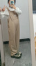 米度丽 孕妇背带裤秋冬外穿孕妇裤子大码休闲阔腿裤新品裤装秋装 卡其L 实拍图