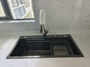 卡莎蒂5.0加厚水槽大单槽厨房水槽304不锈钢洗菜盆一体盆压纹集渣盆四孔 5.0加厚【75*40cm】4孔集渣-满配 实拍图