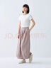 MUJI IDEE 女式平纹灯笼裤裤子女款夏季款女装纯棉宽松 长裤GA54CC5S 烟熏粉色 L （165/72A） 实拍图