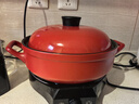DIKO 陶瓷电火锅分离式砂锅多功能室内电煮锅刷肉锅插电涮火锅煲仔饭煮粥神器厨房烹饪涮肉分体锅 4L 红色（配陶瓷盖） 实拍图
