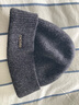 CACUSS纯羊毛毛线帽子男士秋冬加厚保暖护耳帽大头围套头针织帽黑深灰 实拍图