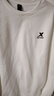 特步（XTEP） 卫衣男装套头t恤衫秋季休闲运动服饰男士保暖打底宽松大码跑步服 白-logo基础圆领-加绒加厚 L /175 -现货速发 实拍图
