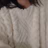 幸棉（LUCKMEEY）情侣保暖家居服菱格麻花绒男女款长毛绒睡衣套装套头可外穿 奶油白(女款) L (女100-130斤/男100-130斤) 实拍图