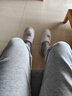 特步运动裤秋冬新款健身跑步裤透气卫裤针织束脚男裤子保暖通勤休闲裤 0129直筒-秋款-浅花灰 M 实拍图