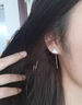 BJYLS999足银蝴蝶月亮耳线女短款不对称个性耳环养耳洞耳钉纯银耳饰品 S999足银蝴蝶月亮耳线（单只） 实拍图