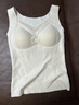 猫人女士保暖背心女桑蚕丝内衣罗纹蕾丝秋冬带胸垫吊带免穿文胸白色L 实拍图