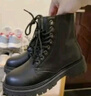 回力（Warrior）官方马丁靴女鞋秋冬季英伦风女士高帮厚底增高工装短靴子女黑色38 实拍图