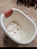 日康（rikang）泡澡桶 婴儿洗澡盆 儿童洗澡桶 浴缸浴桶赠浴凳 米色 X1001-3 实拍图
