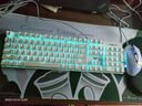 狼蛛（AULA）F2068Pro机械键盘鼠标 全键热插拔 背光 104键有线键鼠三件套装 办公电脑键盘电竞游戏专用 银白【键鼠耳机桌垫-四件套】红轴 实拍图