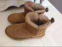 意尔康雪地靴女短筒棉鞋加绒女靴保暖面包鞋 26322W 浅棕色 36  实拍图