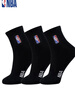 NBA袜子男士秋冬休闲运动袜吸汗黑色精梳棉袜刺绣训练跑步篮球袜3双 实拍图