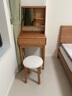 源氏木语实木化妆凳北欧梳妆台凳子家用换鞋凳卧室简约羊羔绒圆凳 实拍图