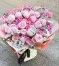 冉子花坊母亲节鲜花速递粉玫瑰百合向日葵混搭花束生日礼物同城配送 韩式粉玫瑰绣球花束 实拍图