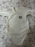 秋冬款280克舒绒棉高弹保暖婴儿包屁衣A类无骨宝宝三角哈衣爬服 米白色 59cm 实拍图