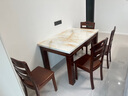 明巧匠 明巧匠 餐桌 实木餐桌 大理石餐桌椅组合 现代简约大小户型方桌 胡桃色 1.3M一桌六椅 实拍图