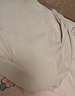 三彩冬款纯色坑条针织衫木耳边半高领修身打底内搭简约女 米白色 S 实拍图