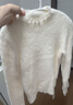 百图betu女装冬季新款毛衣蕾丝花边半高领长袖打底衫女2311T30 米白 L 实拍图