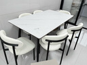 京释（JINGSHI）餐桌 岩板餐桌椅组合意式轻奢现代简约家用饭桌餐厅家具 雪山白哑光【闪电椅】 1.4m 六椅【桌架升级款】 实拍图