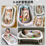 iuu婴儿洗澡盆儿童浴盆大号宝宝可折叠可坐可躺新生儿童用品 【北欧灰】+浴架+脸盆*3 实拍图
