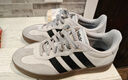 adidas「T头鞋」BARREDA板鞋德训鞋男女阿迪达斯轻运动 灰色/黑色/树脂黄   37 实拍图
