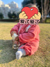 宝宝爬爬服连体衣罩衣防水全身秋冬护衣防脏外穿户外婴儿爬行儿童 连体拉链狮西红 90码【建议身高70-85cm】 实拍图
