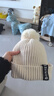 沐驰斯顿帽子女秋冬季韩版潮百搭加厚防寒保暖针织毛线帽女骑行棉帽堆堆帽 米白色 均码 实拍图