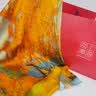 达芬奇密码教师节礼物送老师真丝丝巾女士100%桑蚕丝红色围巾披肩送妈妈礼物 杏林秋色 实拍图