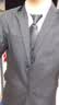 罗蒙高端免烫抗皱西服套装男士商务休闲婚礼正装西服外套上衣服男装 黑色套装+马甲+衬衫+大礼包 L 实拍图